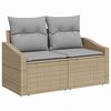 vidaXL Tuin Sofa Set met opslag 9 pcs Beige Poly riet