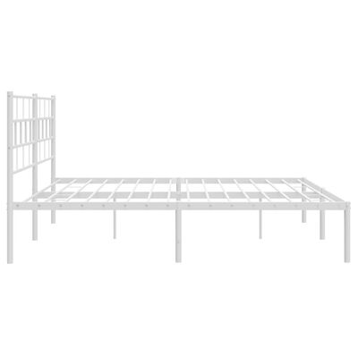 vidaXL Bedframe met hoofdbord metaal wit 183x213 cm