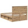 vidaXL Bedframe Ambachtelijk eiken 135 x 190 cm Massief grenenhout