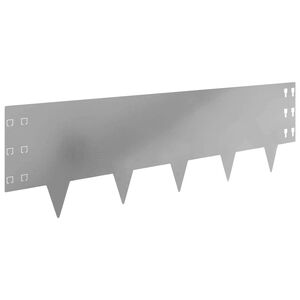 vidaXL Gazonrand 10 st 100 x 30 cm Staal Zilverkleurig