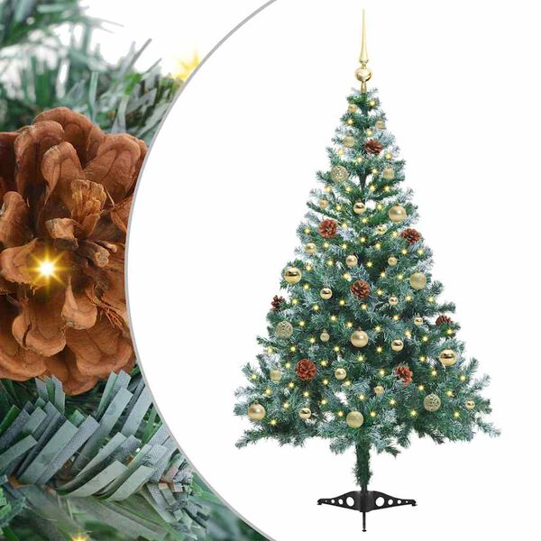 vidaXL Kunstkerstboom met 150 LED Groen 150 cm PVC en Staal