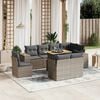vidaXL 9-delige Loungeset met kussens poly rattan grijs