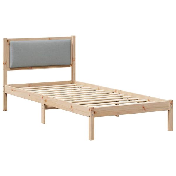 vidaXL Bedframe Lichtgrijs 90 x 200 cm Massief grenenhout
