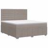 vidaXL Boxspringbed met matras met hoofdeinde Taupe 140 x 200 cm Stof