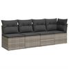 vidaXL 9-delige Loungeset met kussens poly rattan grijs