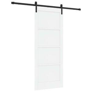 vidaXL Schuifdeur 83 x 202 cm Massief grenenhout Wit en zwart