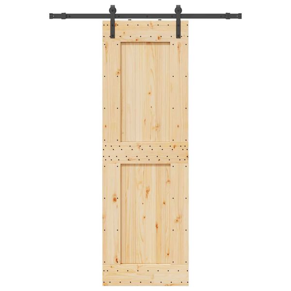 vidaXL Schuifdeur met beslag 70x210 cm massief grenenhout