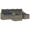 vidaXL Tuin Sofa Set met kussen met opslag 6 pcs Grijs poly rattan
