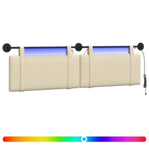 vidaXL Hangend hoofdbord Cr&egrave;mekleurig Stof