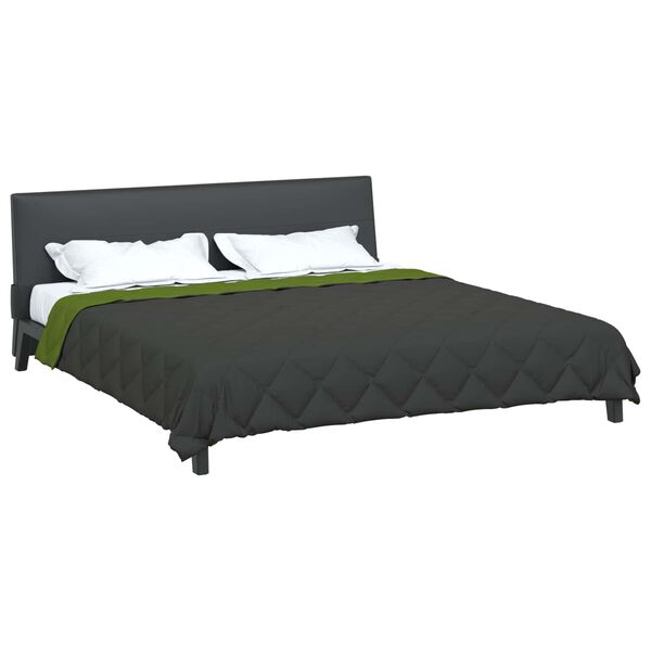 vidaXL Vol jaar dekbed Groen en Antraciet 240 x 260 cm Microfiber