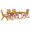 vidaXL Tuin eettafelset 5 pcs Bruin Massief Acaciahout