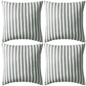 vidaXL Buitenkussens 45x45 cm gestreept grijs 4 st