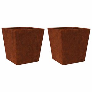 vidaXL Plantenbakken 2 st 50x50x50 cm weervast staal