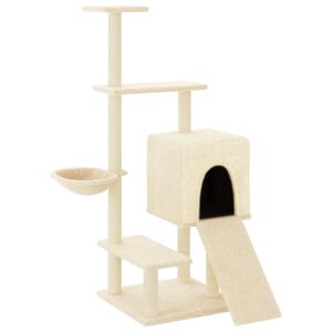 vidaXL Kattenmeubel met sisal krabpalen 130,5 cm cr&egrave;mekleurig