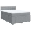 vidaXL Boxspring met matras stof lichtgrijs 140x200 cm