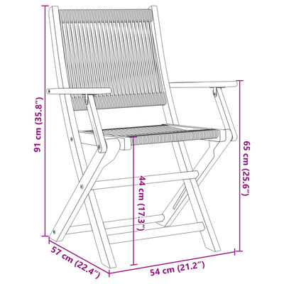 vidaXL Tuinstoelen 2 st massief acaciahout en polypropeen zwart