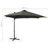 vidaXL Zweefparasol met paal en LED-verlichting 300 cm antracietkleur