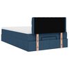 vidaXL Bed poef met matras en LED's 120x190 cm stof blauw