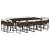 vidaXL 13-delige Tuinset met kussens poly rattan bruin