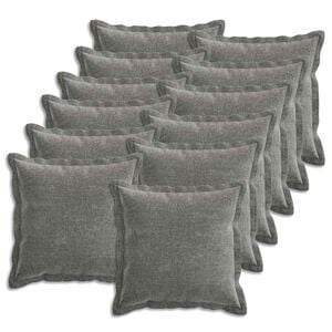 vidaXL Kussensloop 12 pcs HOUTEN Donkergrijs 50 x 50 cm Chenille Stof