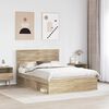 vidaXL Bedframe met hoofdeinde Sonoma 140 x 190 cm Massief grenenhout