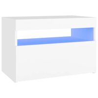 vidaXL Nachtkastje met LED-verlichting 60x35x40 cm bewerkt hout wit