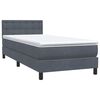 vidaXL Boxspring met matras fluweel donkergrijs 100x210 cm
