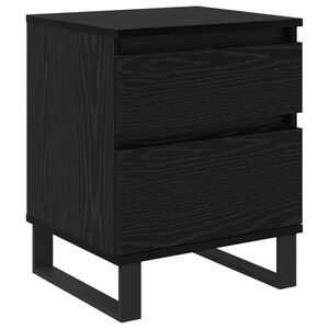 vidaXL Nachtkastje met lade Zwart Eiken 40 x 35 x 50 cm Bewerkt hout
