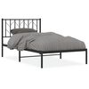 vidaXL Bedframe met hoofdbord metaal zwart 100x190 cm