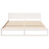 vidaXL Bedframe met hoofdeinde Wit 200 x 200 cm Massief grenenhout