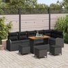 vidaXL Tuin Sofa Set met kussen 10 pcs Zwart Poly riet