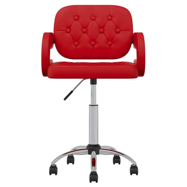 vidaXL Eetkamerstoel draaibaar kunstleer wijnrood