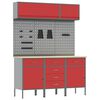 vidaXL Werkkast set 8 pcs Rood Poedergecoat staal en gefabriceerd hout