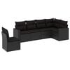 vidaXL 6-delige Loungeset met kussens poly rattan zwart