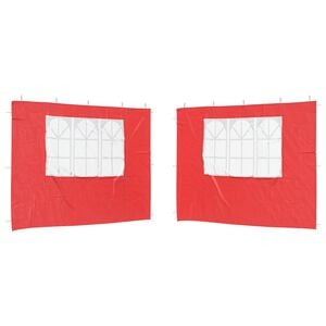 vidaXL Party Tent Zijwand 2 pcs 300 x 195 cm Rood PE en staal