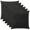 vidaXL Kussensloop 6 pcs HEERLEN Zwart 80 x 80 cm Fluweel