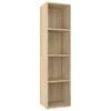 vidaXL Boekenkast/tv-meubel 36x30x143cm bewerkt hout sonoma eikenkleur