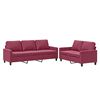 vidaXL 2-delige Loungeset met kussens fluweel wijnrood