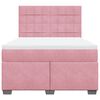 vidaXL Boxspring met matras fluweel roze 140x190 cm
