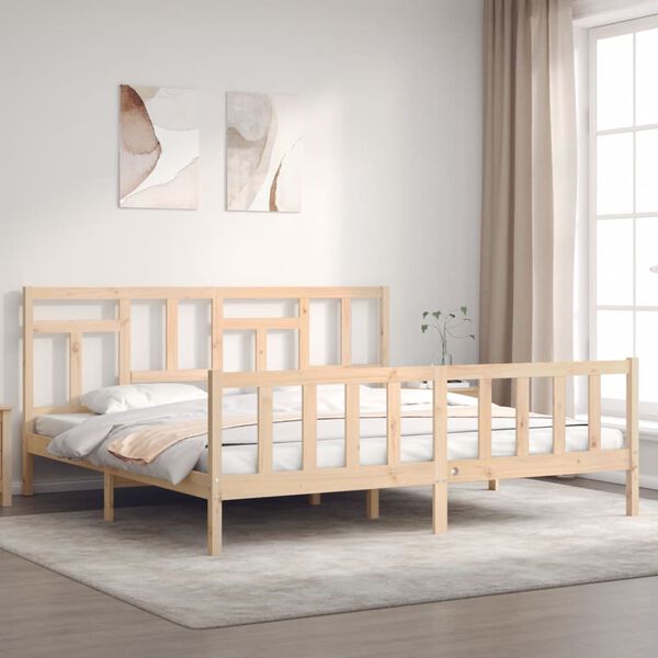 vidaXL Bedframe zonder matras massief grenenhout 200x200 cm