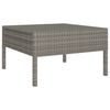 vidaXL 3-delige Loungeset met kussens poly rattan grijs