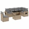 vidaXL 7-delige Loungeset met kussens poly rattan beige