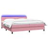 vidaXL Boxspring met matras en LED fluweel roze 200x210 cm