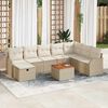 vidaXL Tuin Sofa Set met kussen met opslag 9 pcs Beige Poly riet