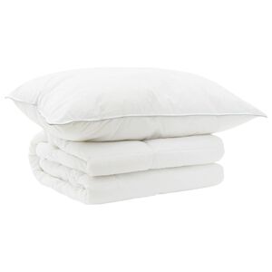 vidaXL Dekbed en Kussen Set 2 st 155x200 cm Zomer 140 GSM Wol Wit