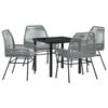 vidaXL Tuin eettafelset 5 st Grijs poly rattan