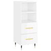 vidaXL Dressoir 34,5x34x90 cm bewerkt hout hoogglans wit