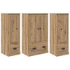 vidaXL Hoge kast 3 pcs Artisan Eiken 132 x 35,5 x 103,5 cm