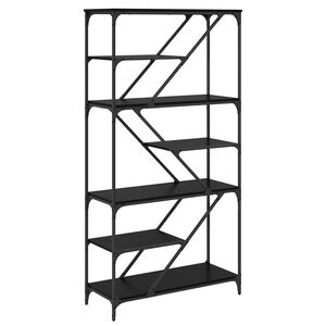 vidaXL Boekenkast 9-laags 91 x 36 x 176 cm Bewerkt hout Zwart Eiken