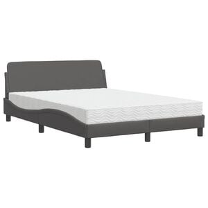 vidaXL Bed met matras "Dover" kunstleer grijs 140x200 cm